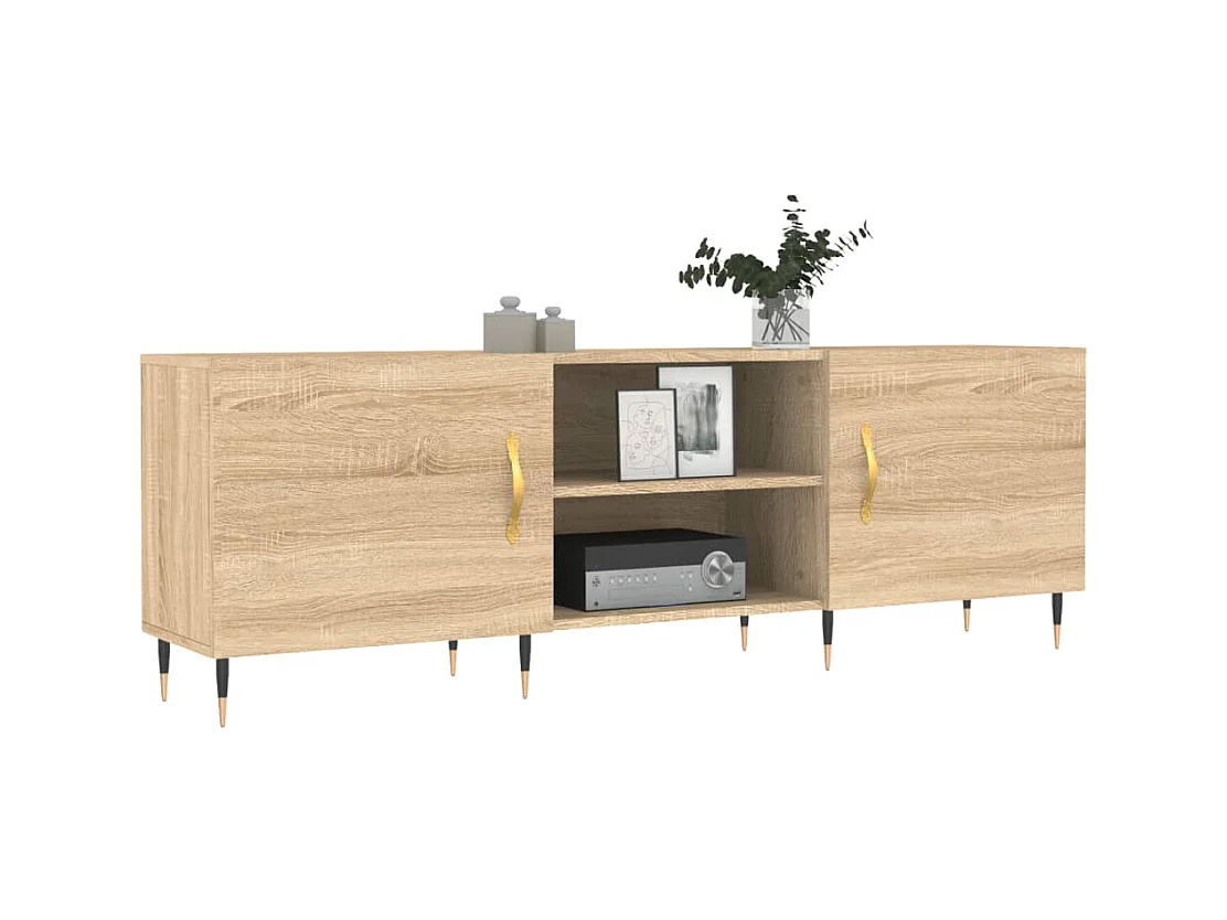 Fouzia  Meuble TV chêne sonoma 150x30x50 cm bois d'ingénierie