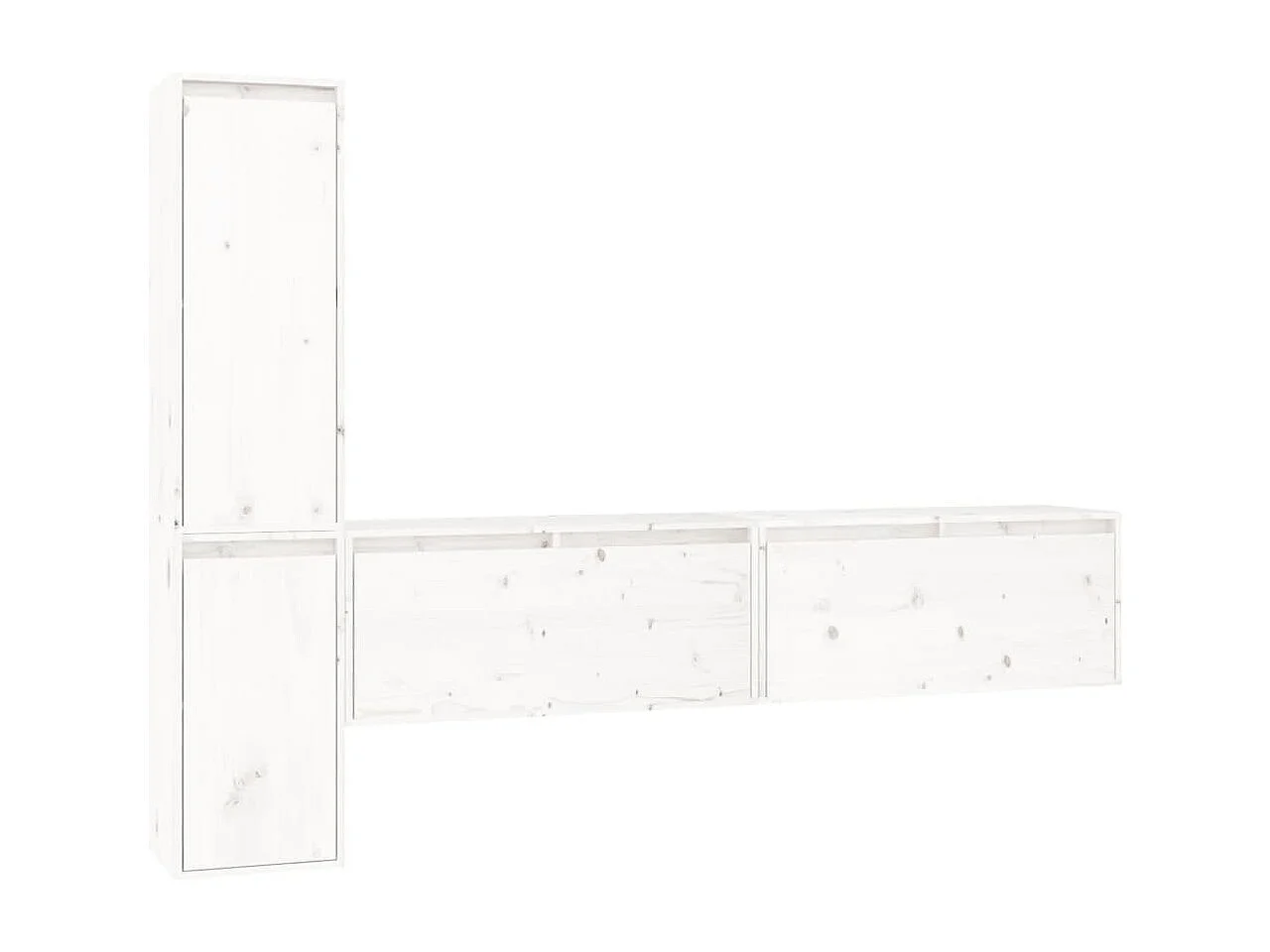 Daelyra  Muebles para TV 4 piezas madera maciza de pino blanco