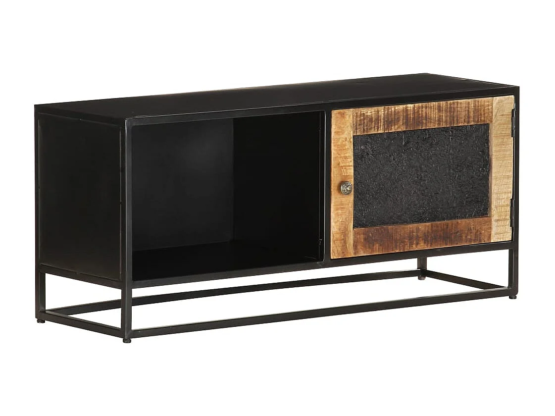 Garden Furniture -  Meuble TV 90x30x40 cm Bois de manguier brut