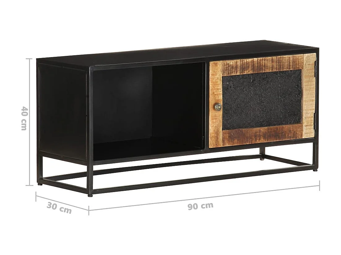 Garden Furniture -  Meuble TV 90x30x40 cm Bois de manguier brut