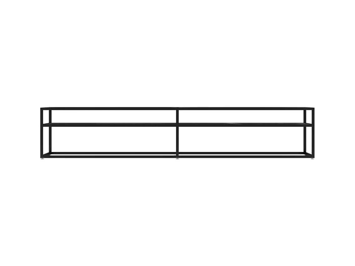Ballypatrick  Tv-meubel 220x40x40,5 cm gehard glas zwartmarmerkleurig