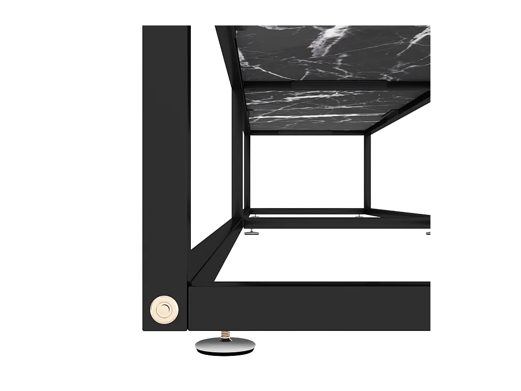 Ballypatrick  Tv-meubel 220x40x40,5 cm gehard glas zwartmarmerkleurig