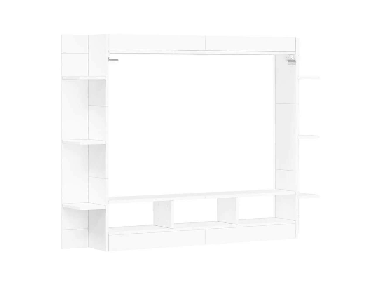 Mykdal  Meuble TV blanc 152x22x113 cm bois d'ingénierie