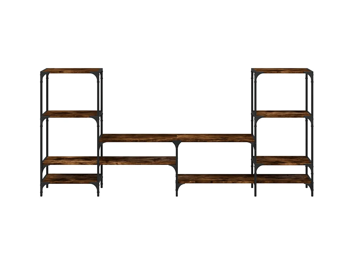 Cilyra  Tv-meubel 206,5x28,5x95 cm bewerkt hout gerookt eikenkleurig