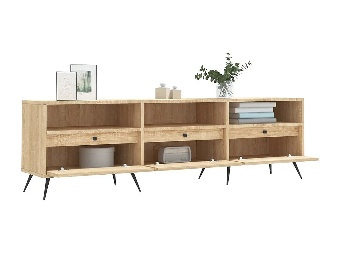 Joël  Meuble TV chêne sonoma 150x30x44,5 cm bois d'ingénierie