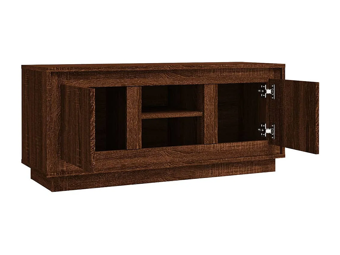 Kedron  Meuble TV chêne marron 102x35x45 cm bois d'ingénierie