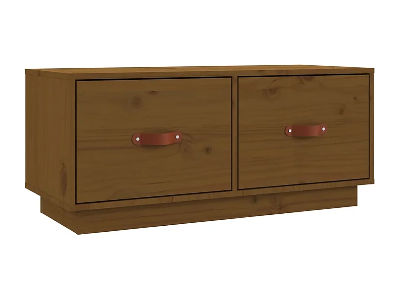 Rorik  Mueble de TV madera maciza de pino marrón miel 80x34x35 cm