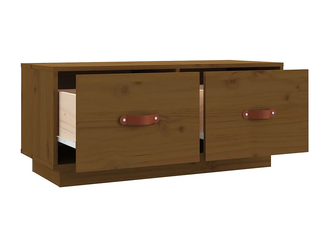 Rorik  Meuble TV Marron miel 80x34x35 cm Bois de pin massif