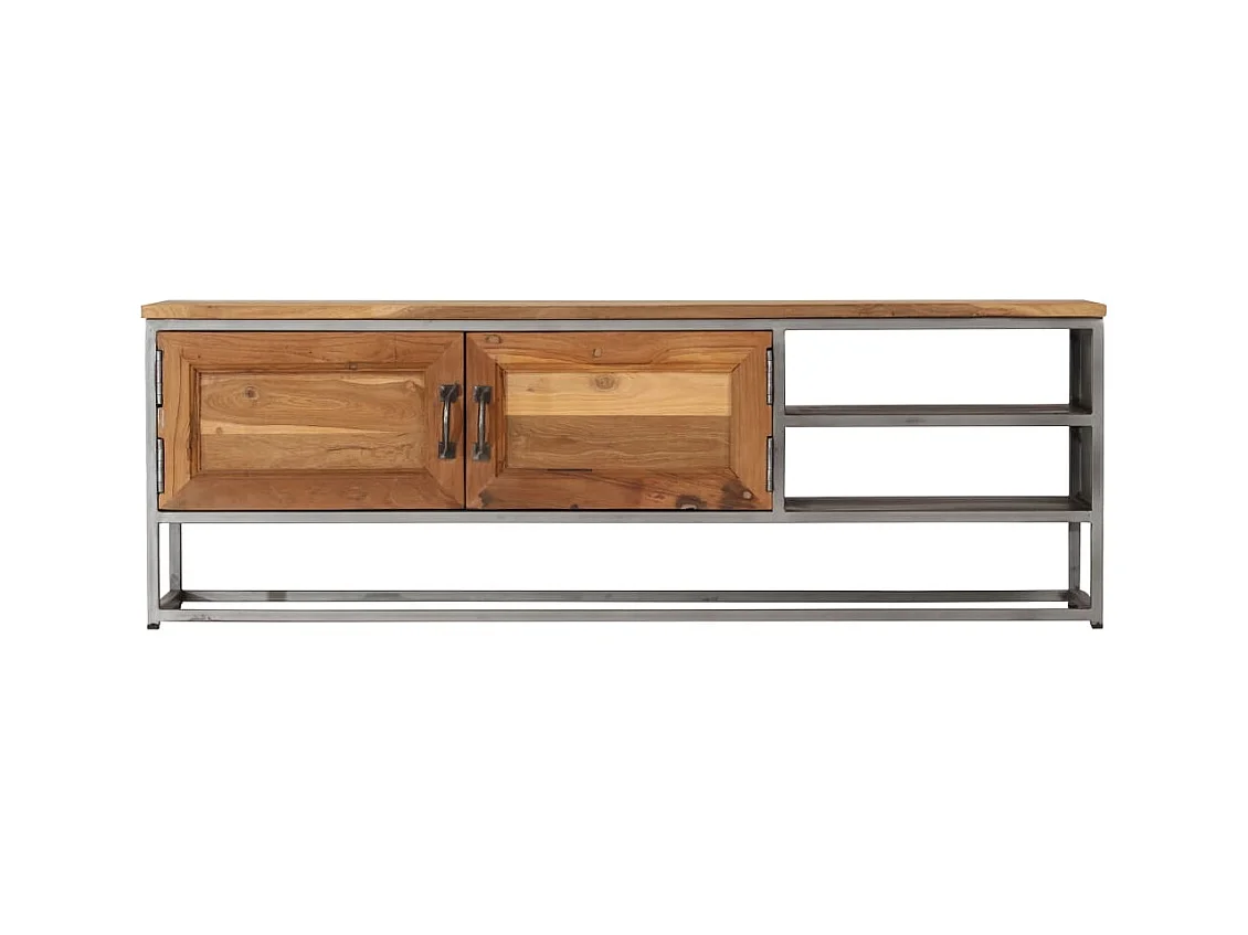 Garden Furniture -  Tv-meubel 120x30x40 cm gerecycled teakhout en staal