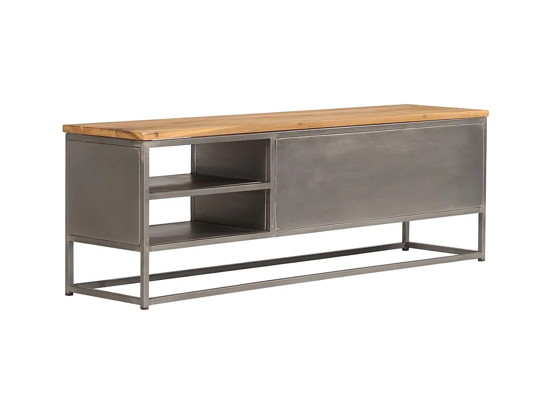 Garden Furniture -  Tv-meubel 120x30x40 cm gerecycled teakhout en staal