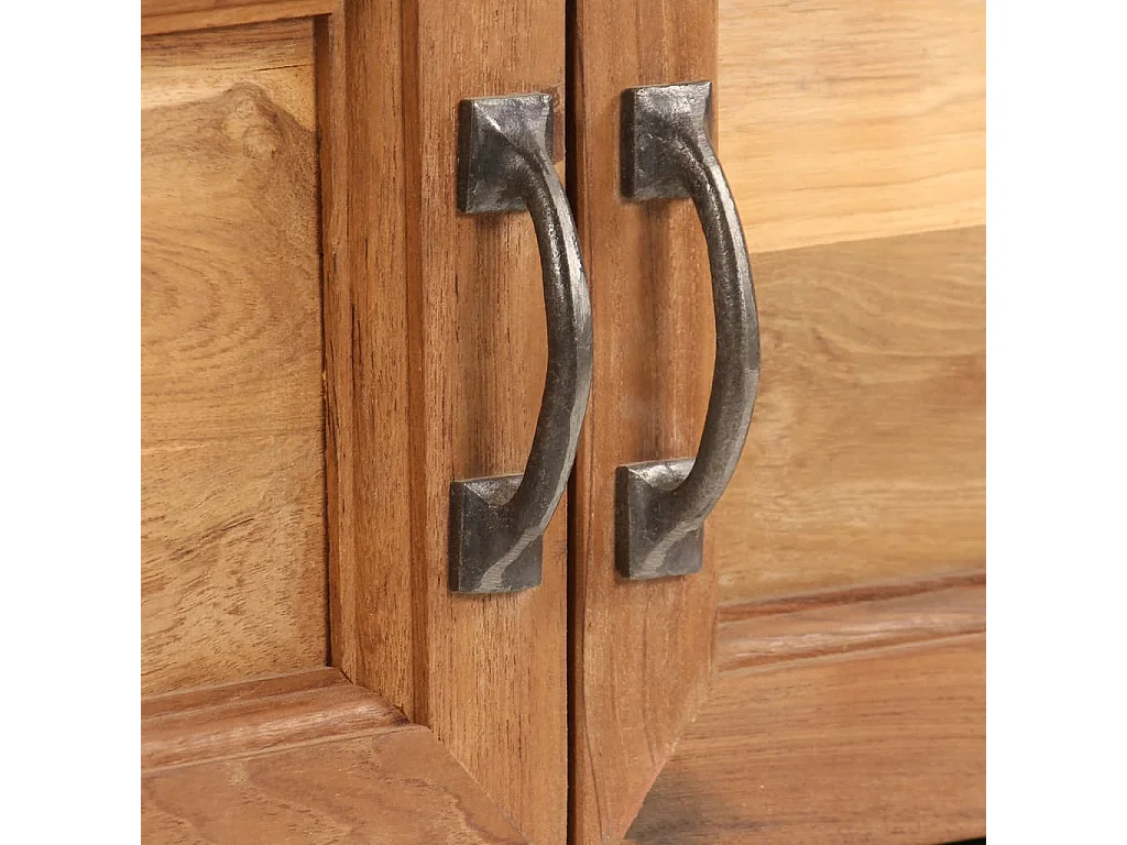 Garden Furniture -  Tv-meubel 120x30x40 cm gerecycled teakhout en staal