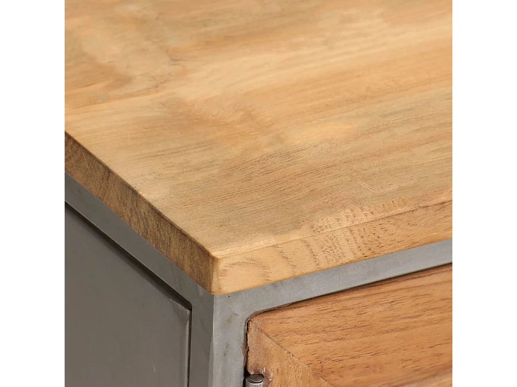 Garden Furniture -  Tv-meubel 120x30x40 cm gerecycled teakhout en staal