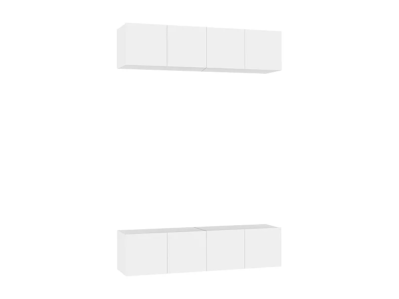 Sultan  Tv-meubelen 4 st 60x30x30 cm bewerkt hout wit