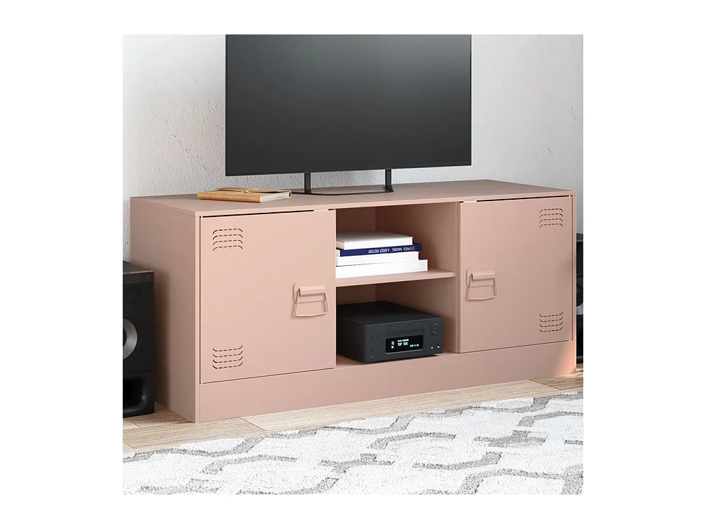 Jean-Claude  Meuble TV rose 99x39x44 cm acier
