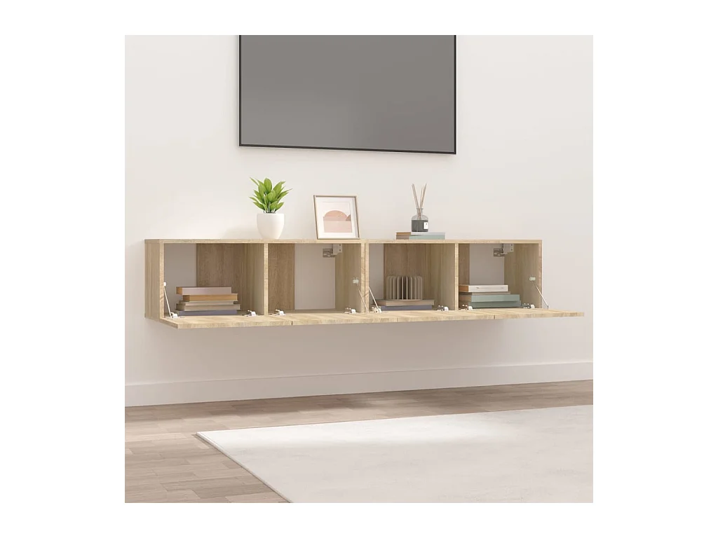 Ballinger  Meubles TV 2 pcs chêne sonoma 80x30x30 cm bois d'ingénierie