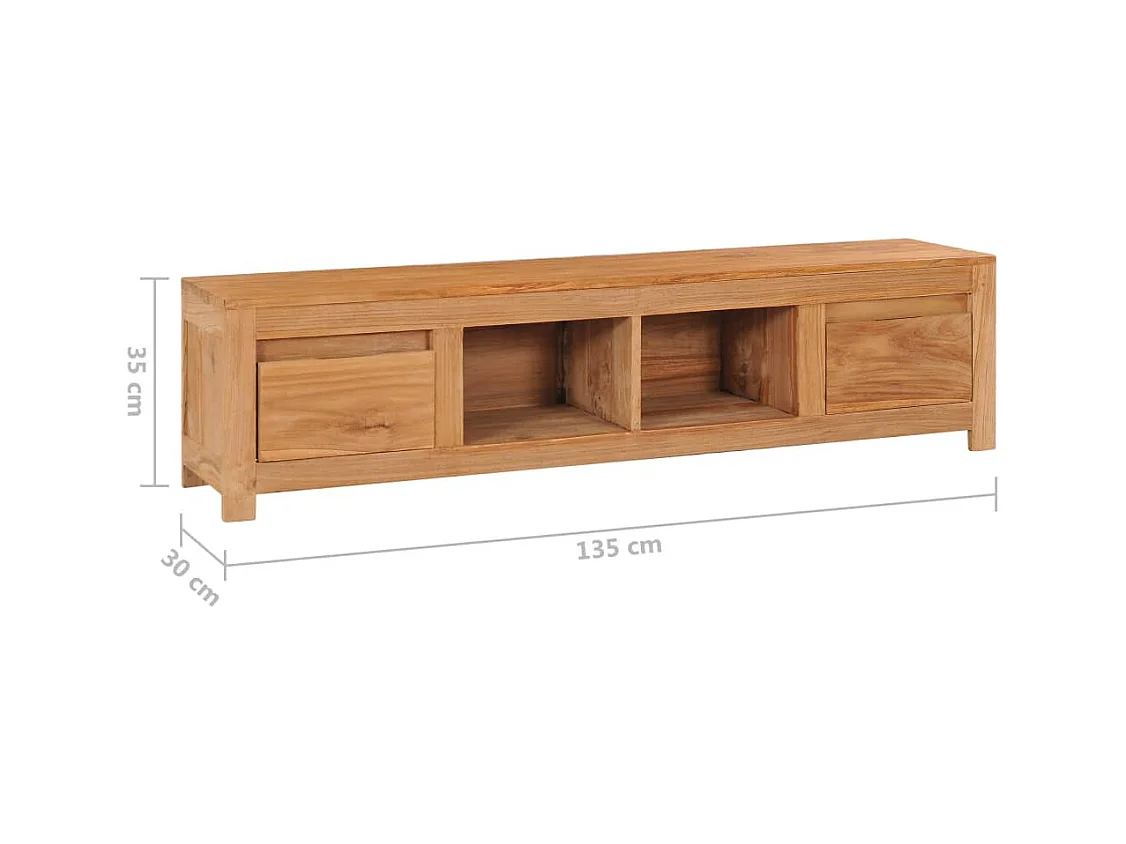 Garden Furniture -  Meuble TV 115x30x35 cm bois de teck massif