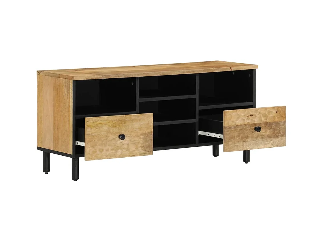 Luc-Élie  Meuble TV 100x33x46 cm bois massif de manguier