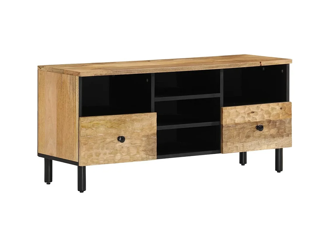 Luc-Élie  Mueble de TV madera maciza de mango 100x33x46 cm