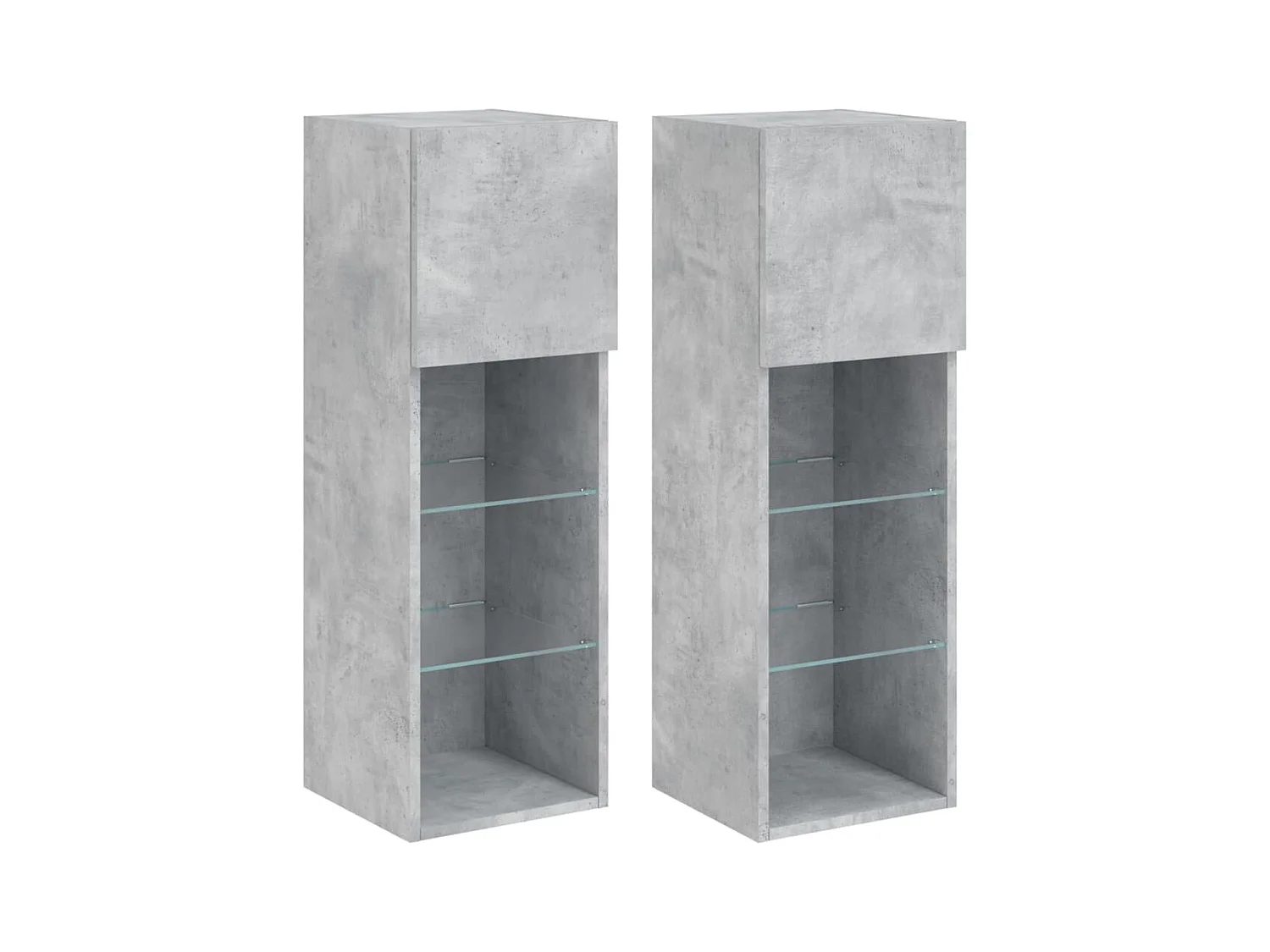 Almar  Meubles TV avec lumières LED 2 pcs gris béton 30,5x30x90 cm
