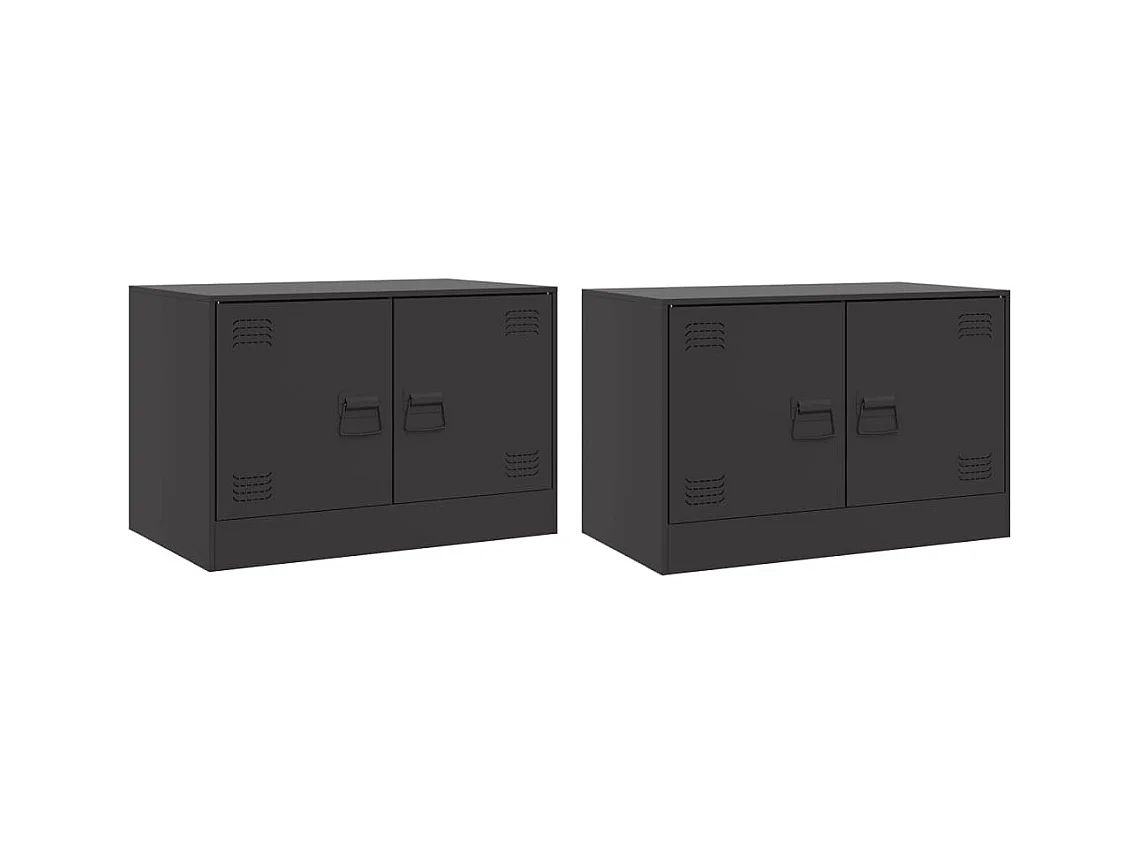 Castlerea  Meubles TV 2 pcs noir 67x39x44 cm acier