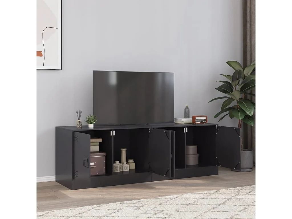 Castlerea  Meubles TV 2 pcs noir 67x39x44 cm acier