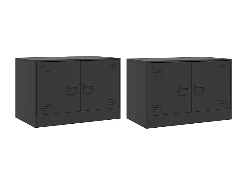 Castlerea  Tv-meubelen 2 st 67x39x44 cm staal zwart