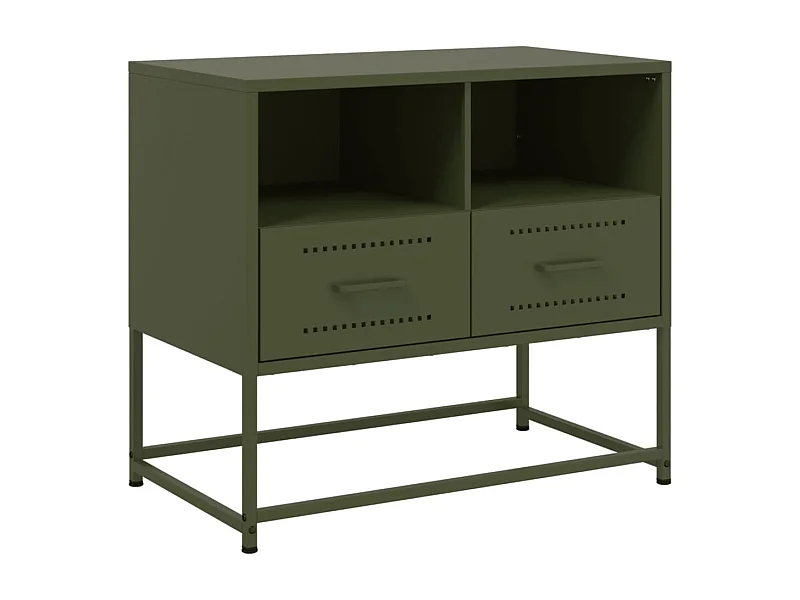 Nicholas  Meuble TV vert olive 68x39x60,5 cm acier