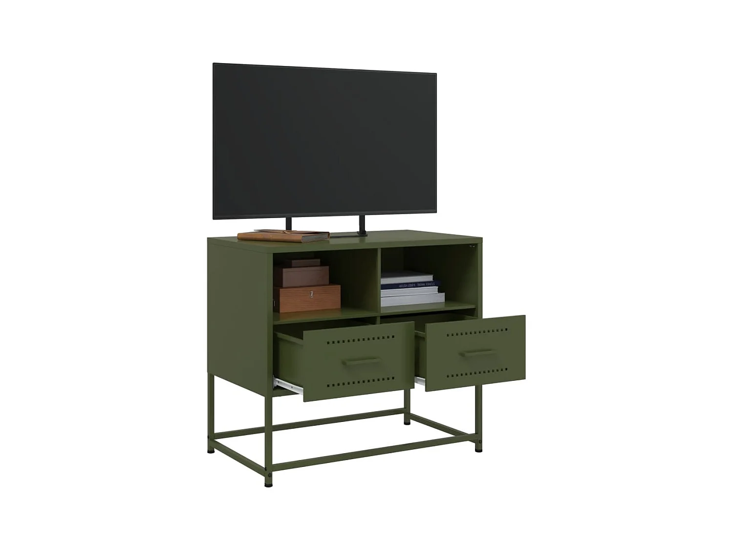 Nicholas  Meuble TV vert olive 68x39x60,5 cm acier