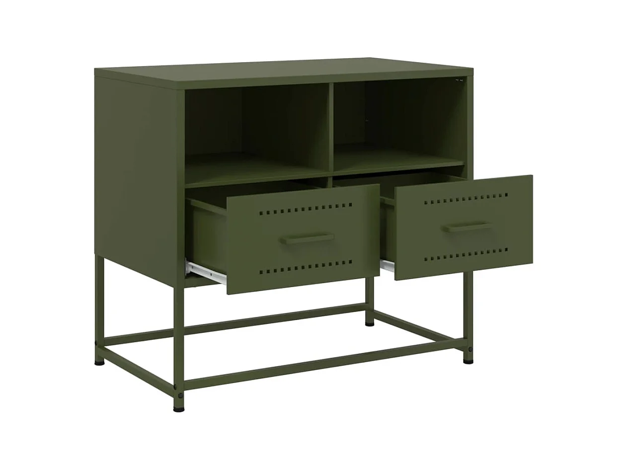 Nicholas  Meuble TV vert olive 68x39x60,5 cm acier