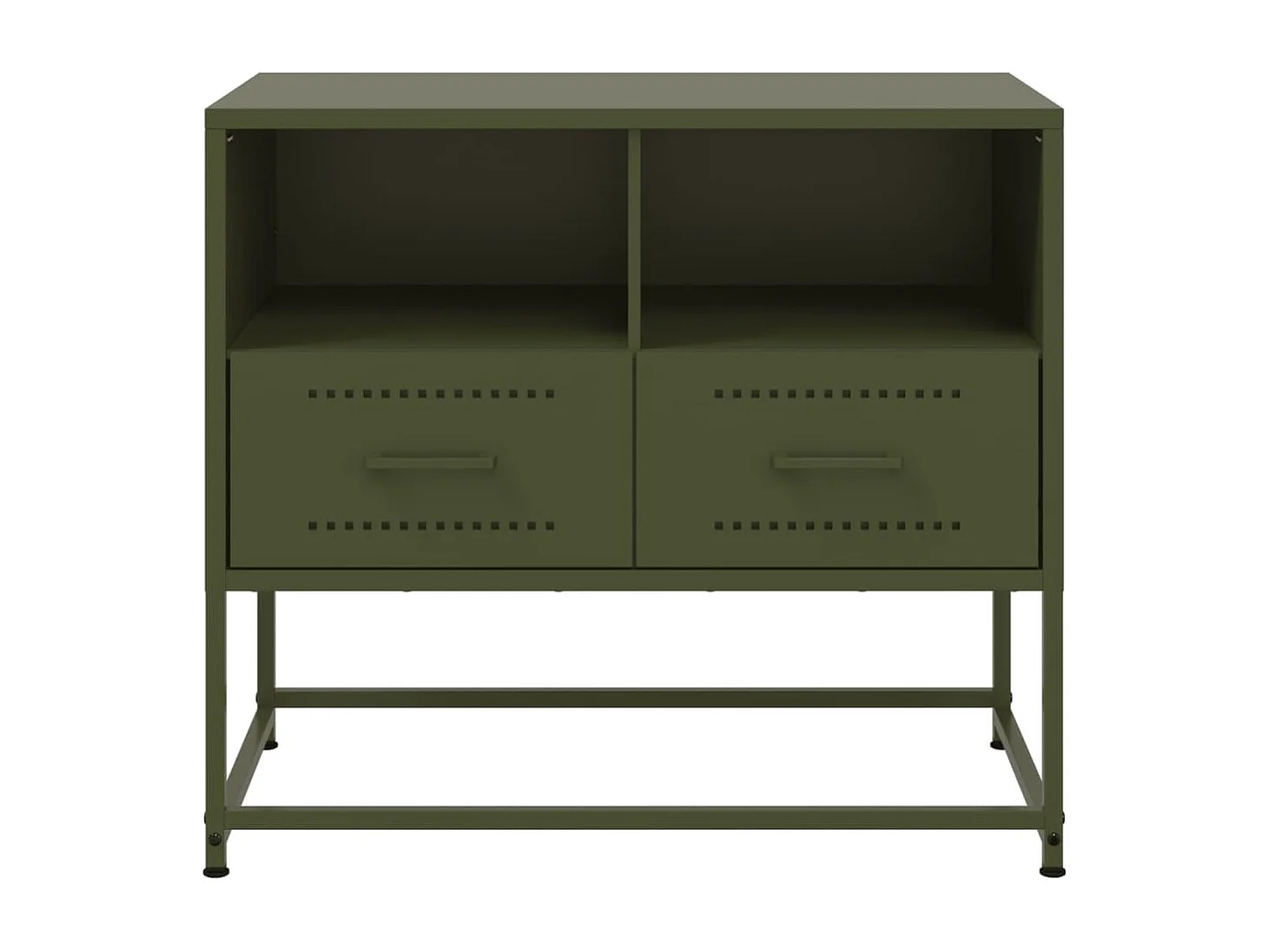 Nicholas  Mueble para TV de acero verde oliva 68x39x60,5 cm