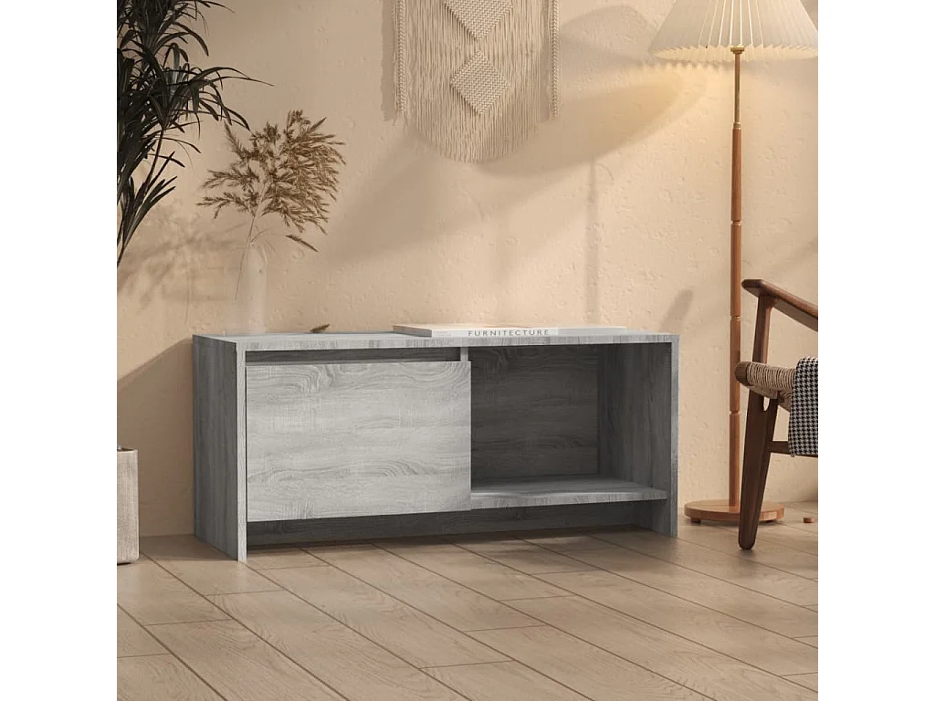 Bay Village  Meuble TV sonoma gris 90x35x40 cm bois d'ingénierie