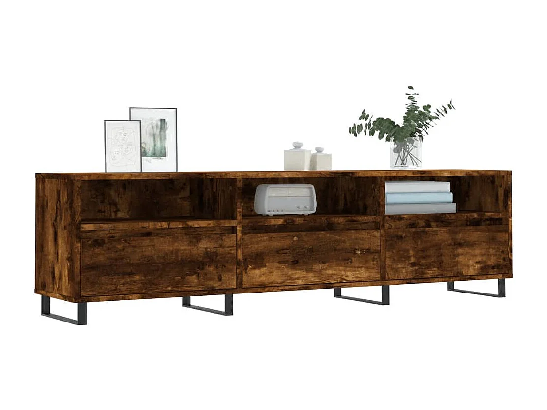 Hørning  Meuble TV chêne fumé 150x30x44,5 cm bois d'ingénierie