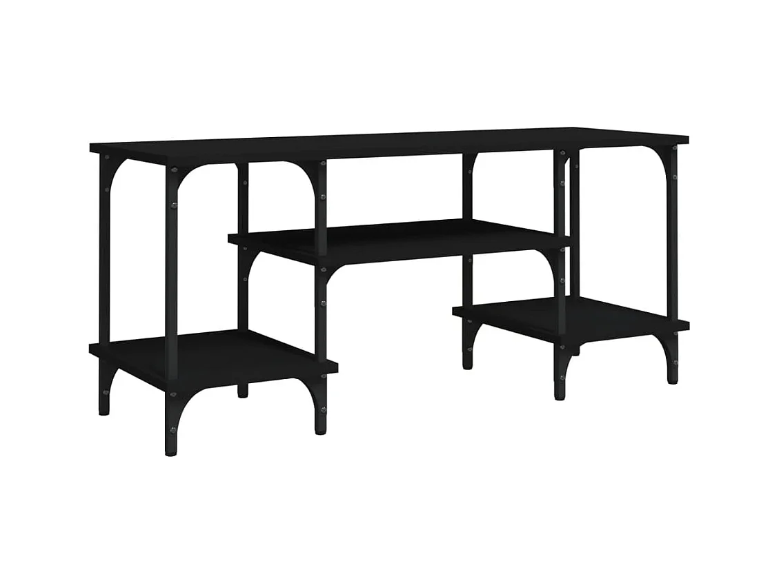 Tynir  Meuble TV noir 102x35x45,5 cm bois d'ingénierie