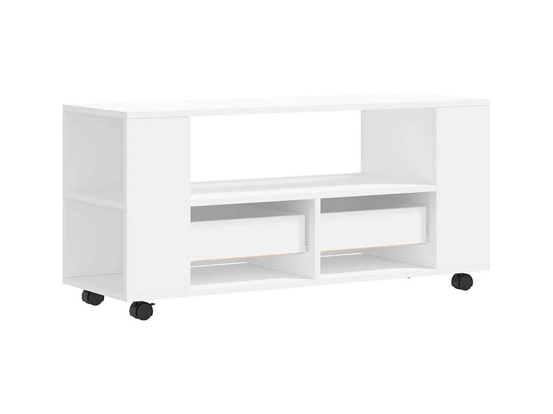 Elli  Mueble para TV madera de ingeniería blanco 102x34,5x43 cm