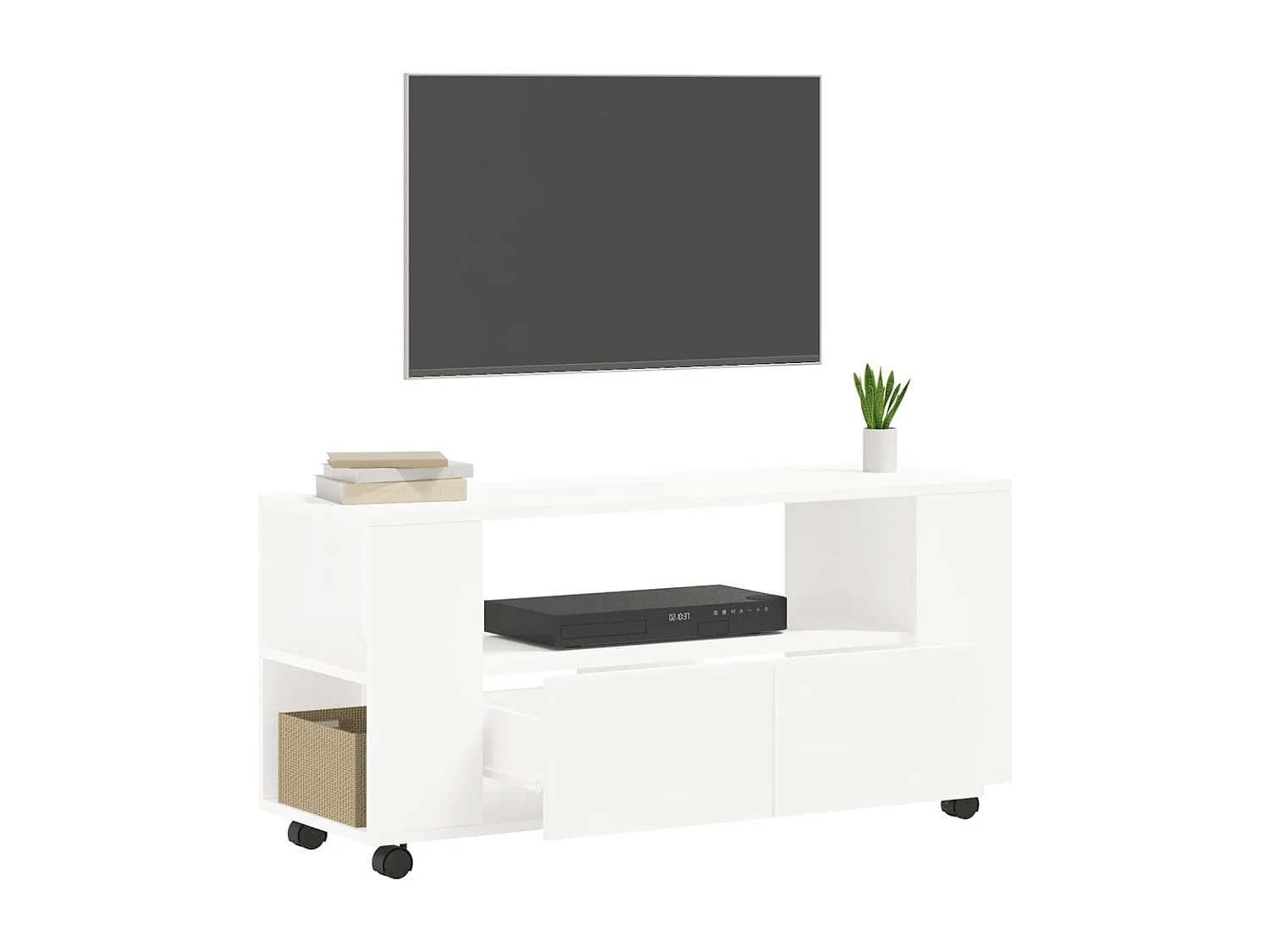 Elli  Mueble para TV madera de ingeniería blanco 102x34,5x43 cm