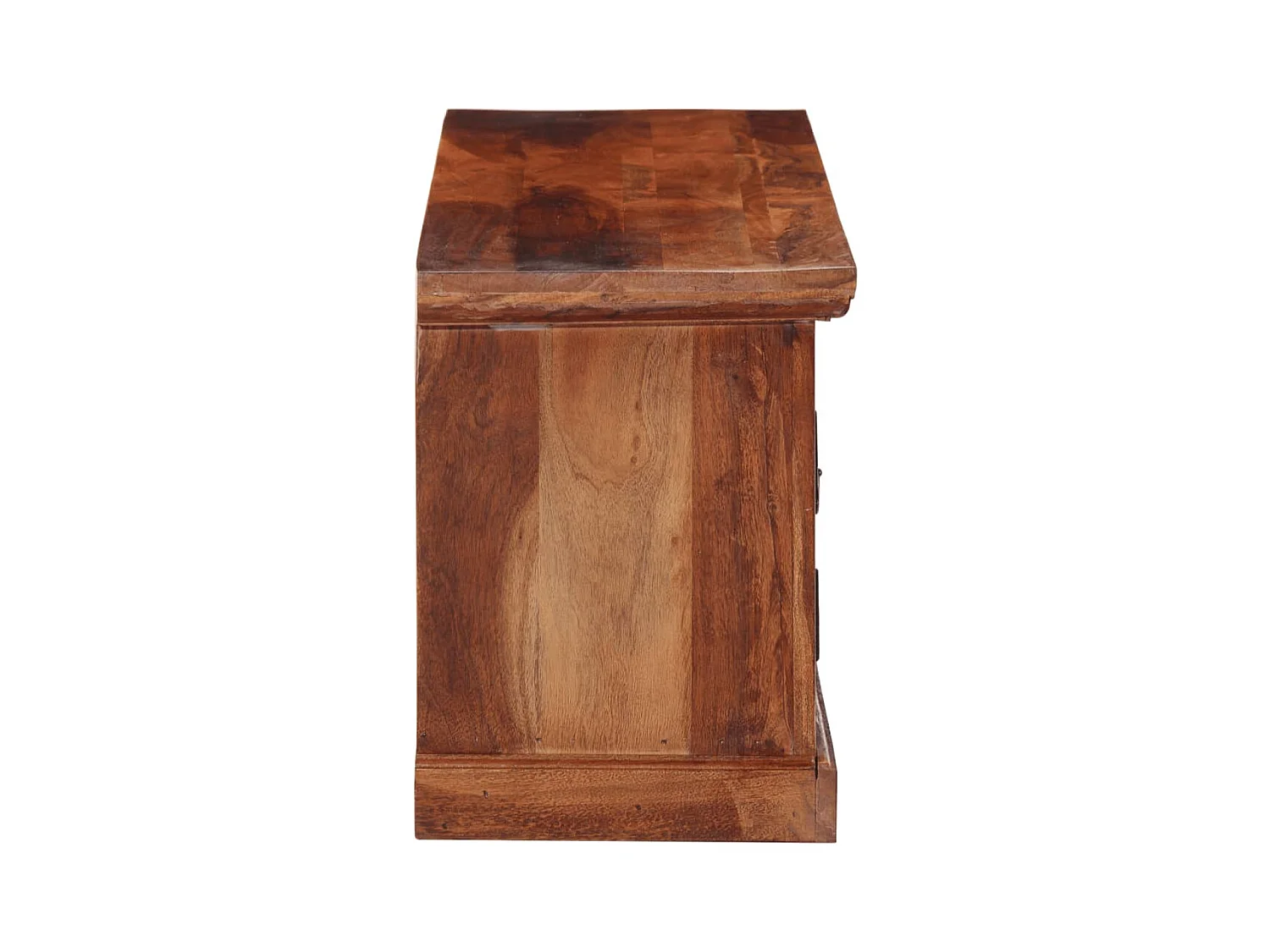 Lucien-Dominique-Paul  Mueble de TV con puertas madera maciza de acacia 112x30x40 cm