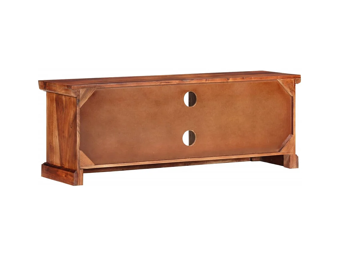 Lucien-Dominique-Paul  Mueble de TV con puertas madera maciza de acacia 112x30x40 cm