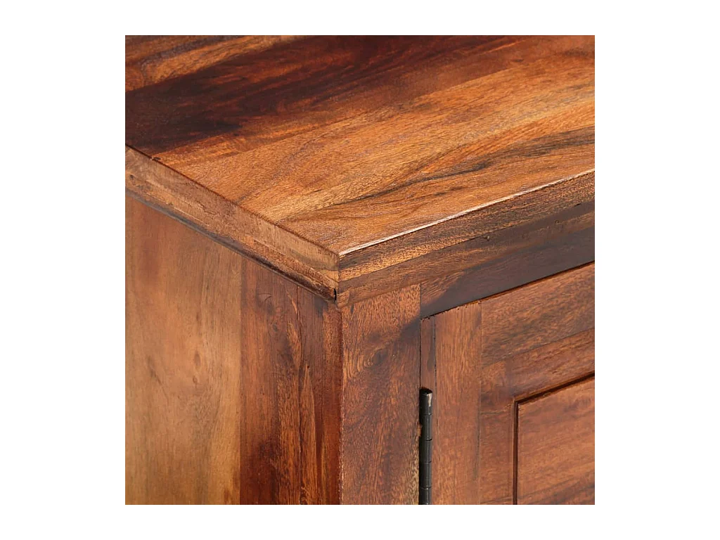 Lucien-Dominique-Paul  Mueble de TV con puertas madera maciza de acacia 112x30x40 cm