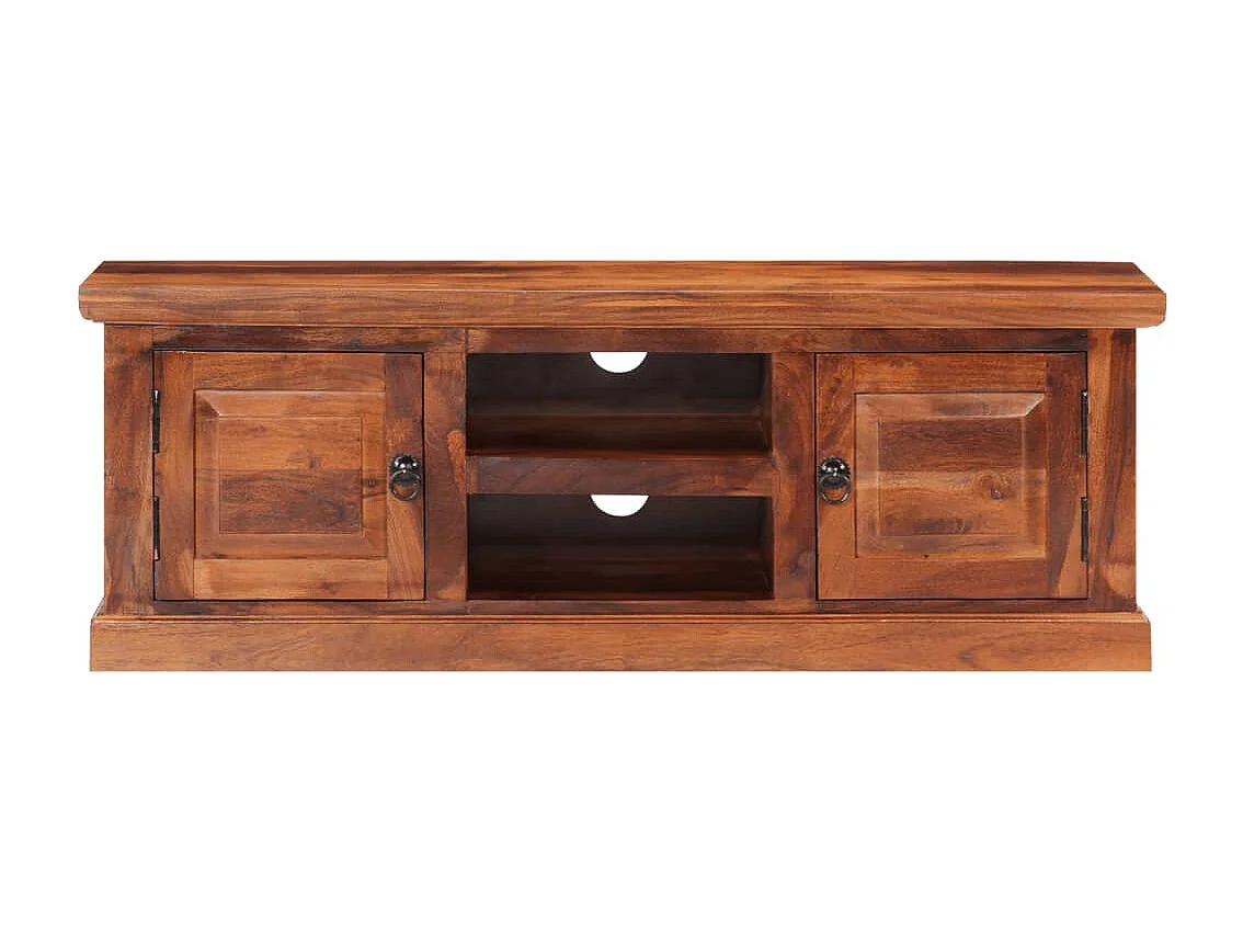 Lucien-Dominique-Paul  Meuble TV avec portes 112x30x40 cm bois d'acacia massif