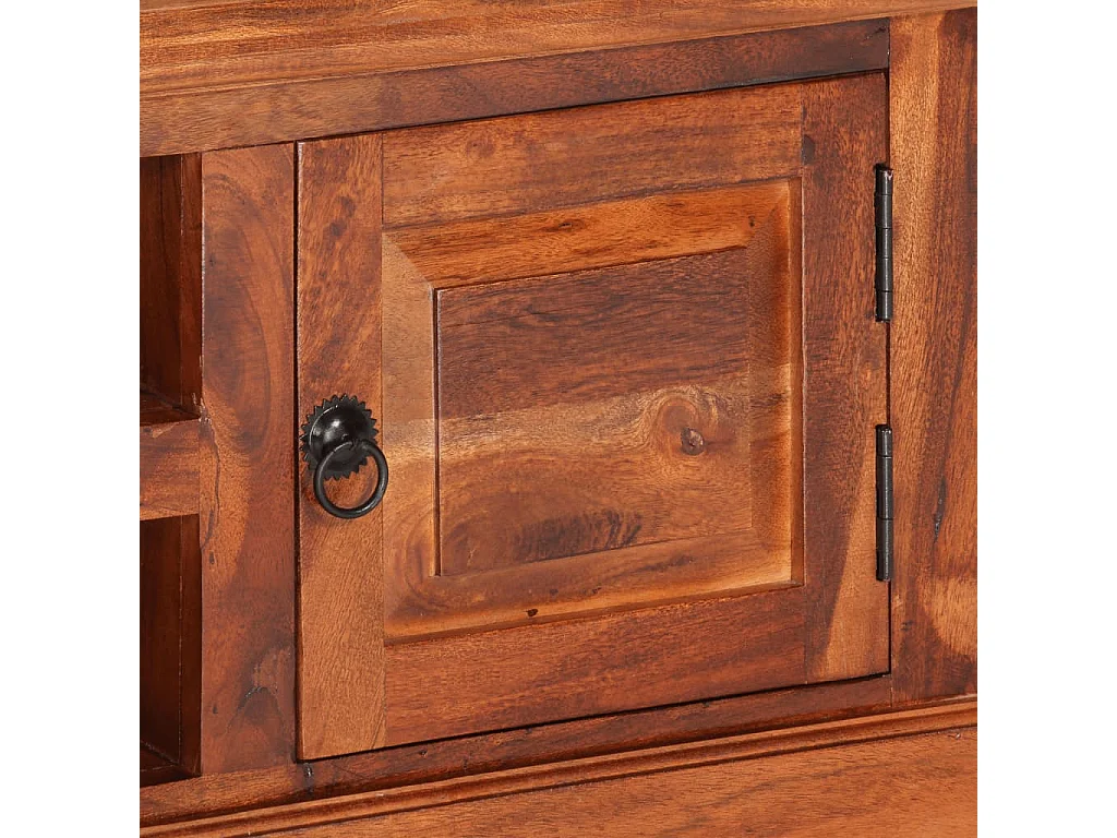 Lucien-Dominique-Paul  Meuble TV avec portes 112x30x40 cm bois d'acacia massif