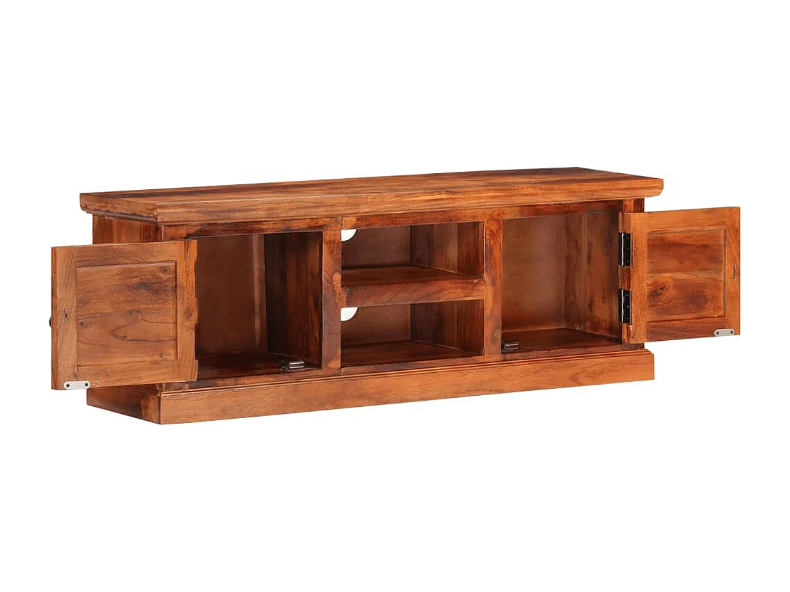 Lucien-Dominique-Paul  Meuble TV avec portes 112x30x40 cm bois d'acacia massif