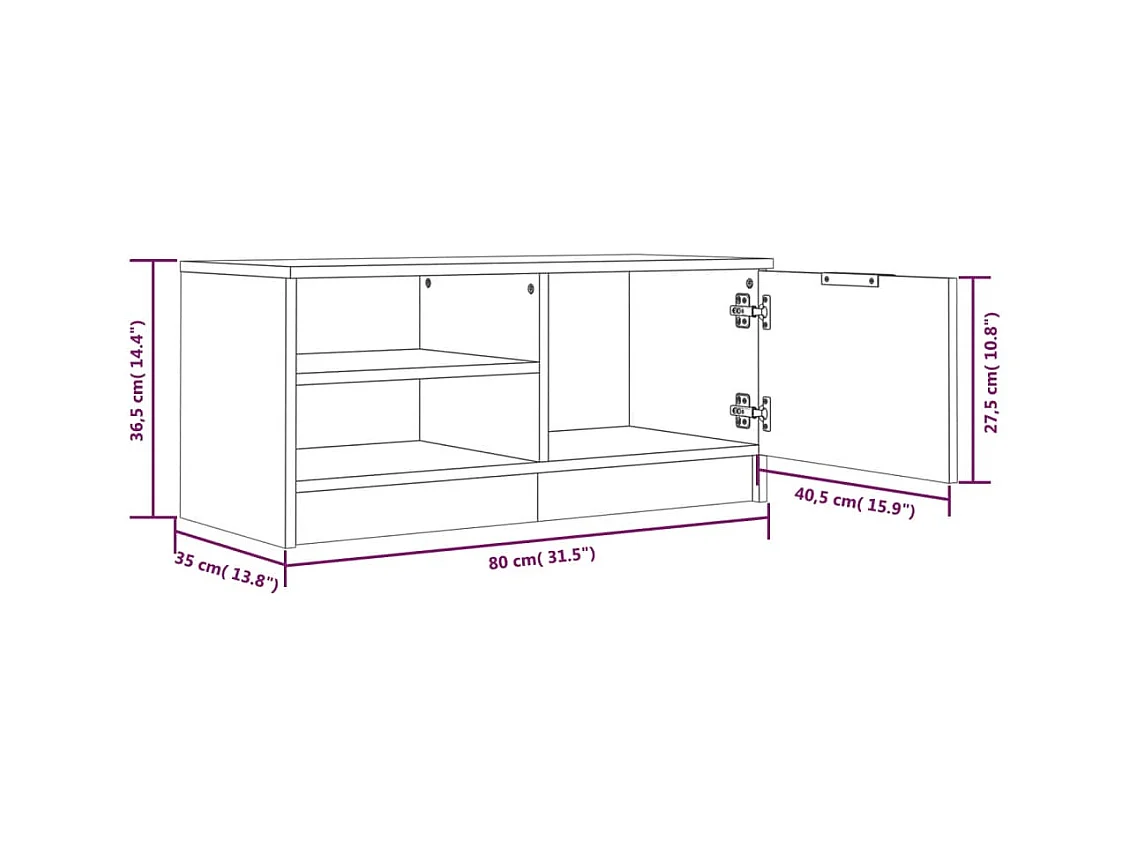Bryvra  Meubles TV 2 pcs Sonoma gris 80x35x36,5 cm Bois d'ingénierie