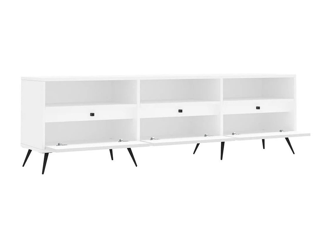 Joël  Meuble TV blanc 150x30x44,5 cm bois d'ingénierie