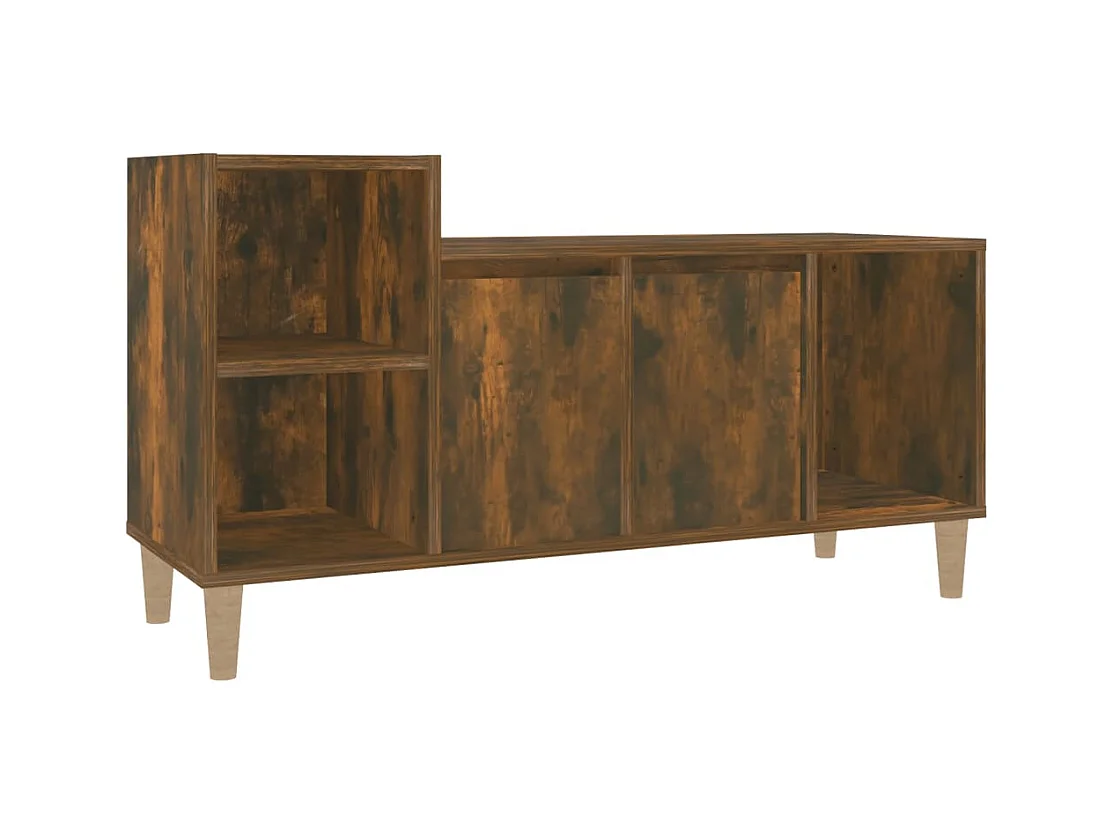 Ibtihal  Meuble TV Chêne fumé 100x35x55 cm Bois d'ingénierie