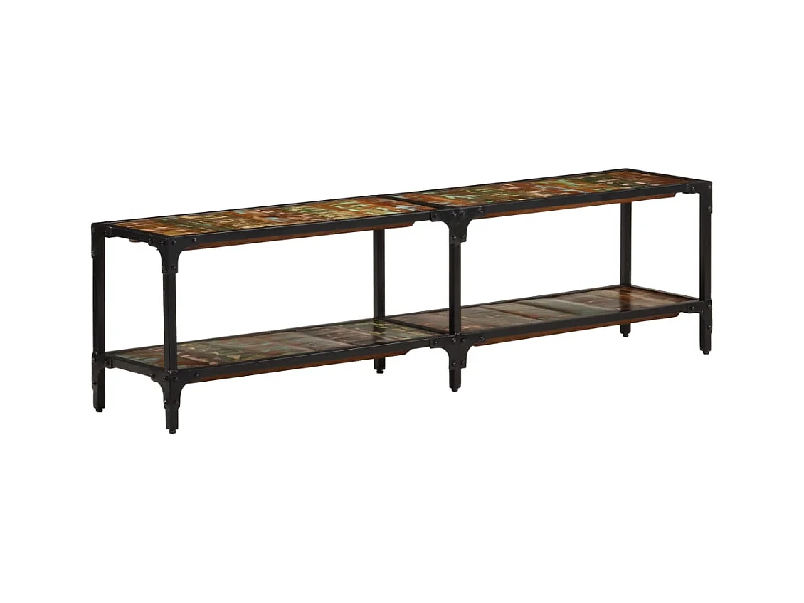 Faenora  Meuble TV 150x30x41 cm bois massif de récupération