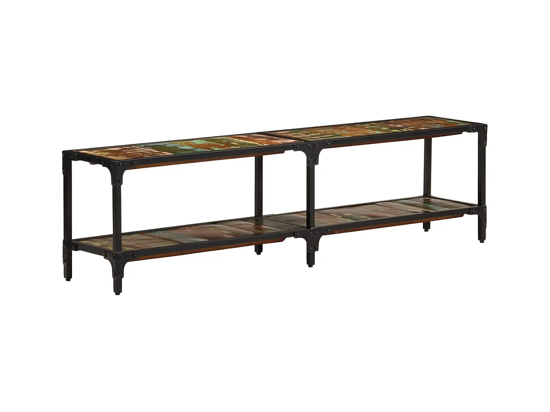 Faenora  Meuble TV 150x30x41 cm bois massif de récupération