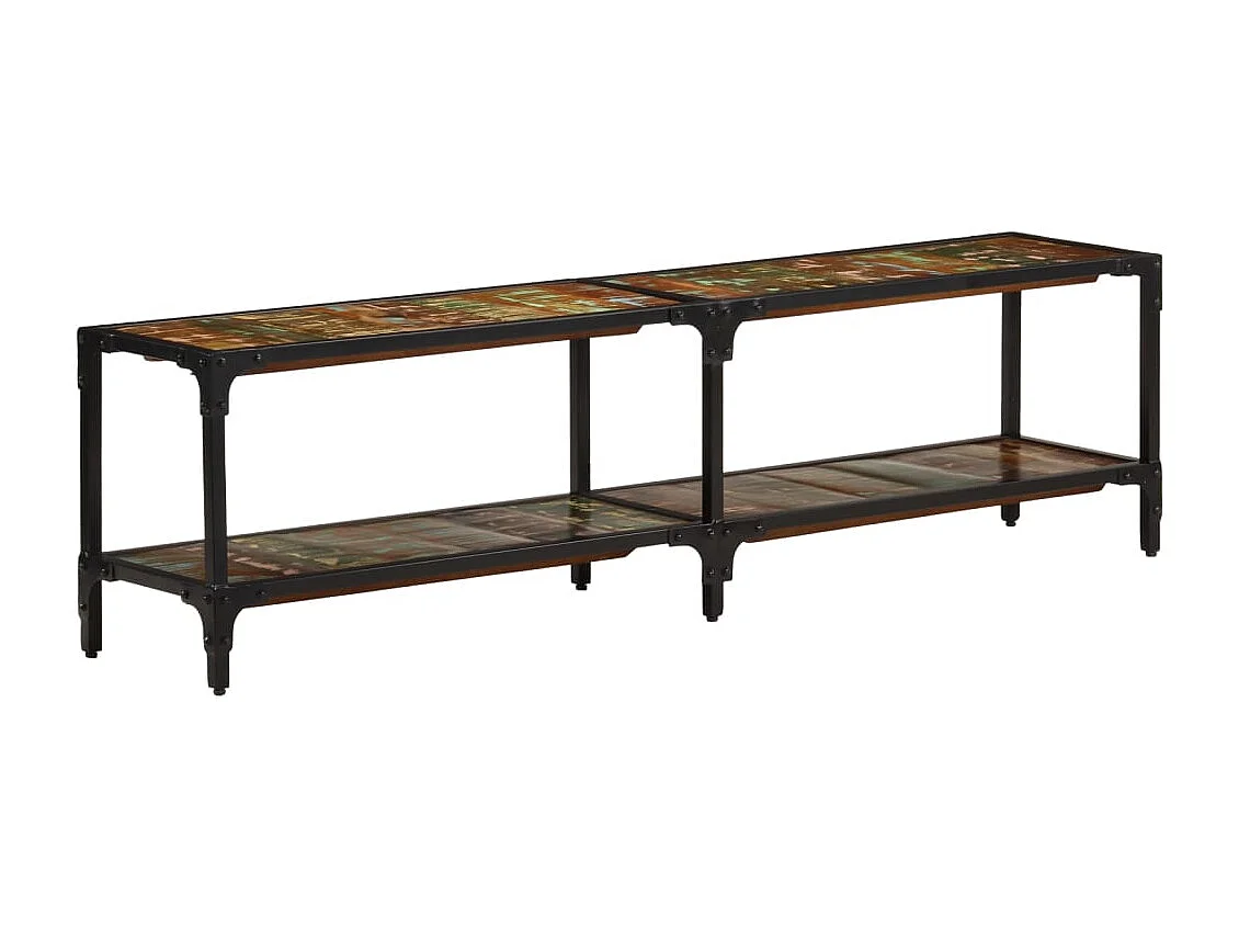 Faenora  Meuble TV 150x30x41 cm bois massif de récupération