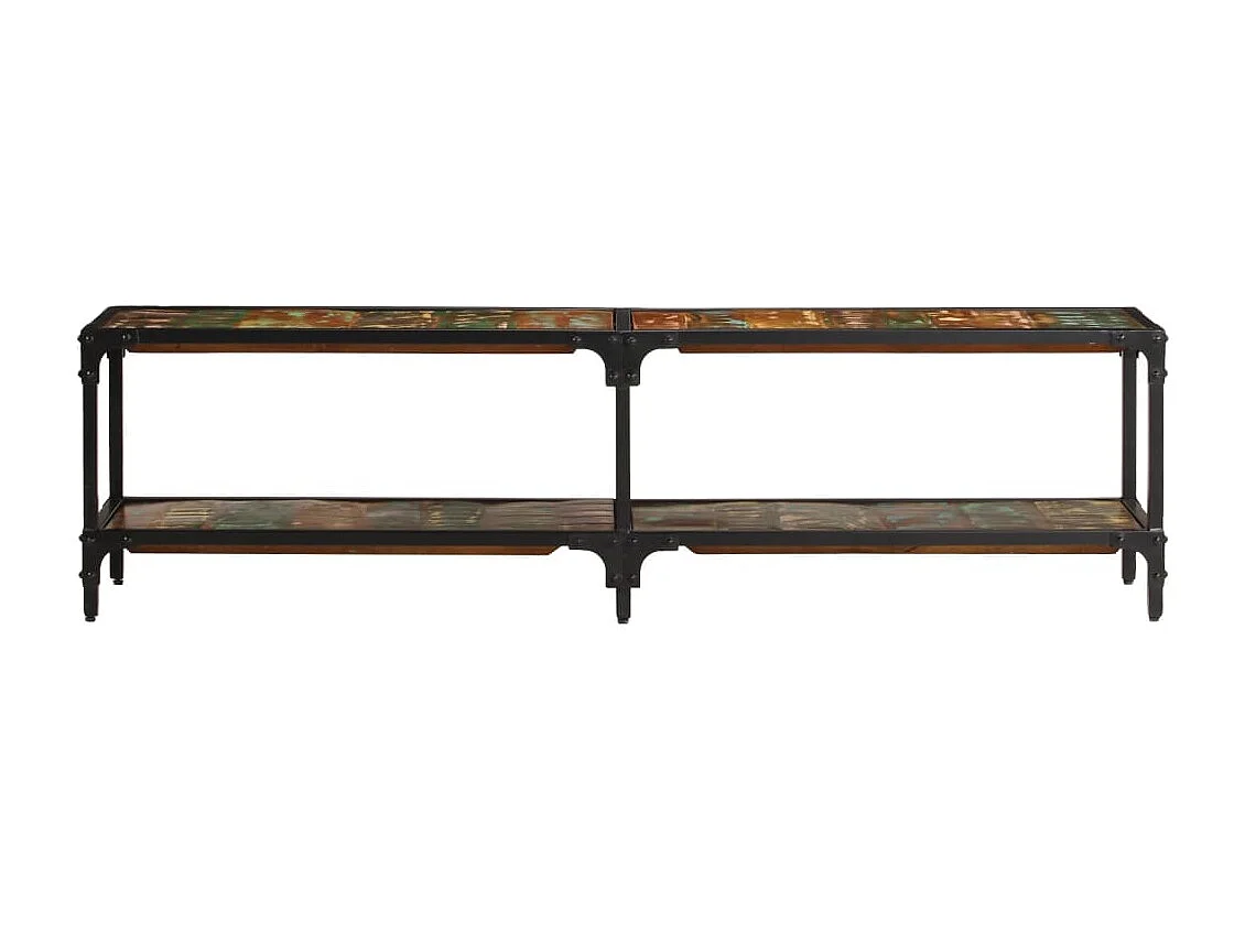 Faenora  Meuble TV 150x30x41 cm bois massif de récupération