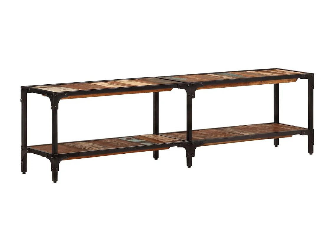 Faenora  Meuble TV 150x30x41 cm bois massif de récupération