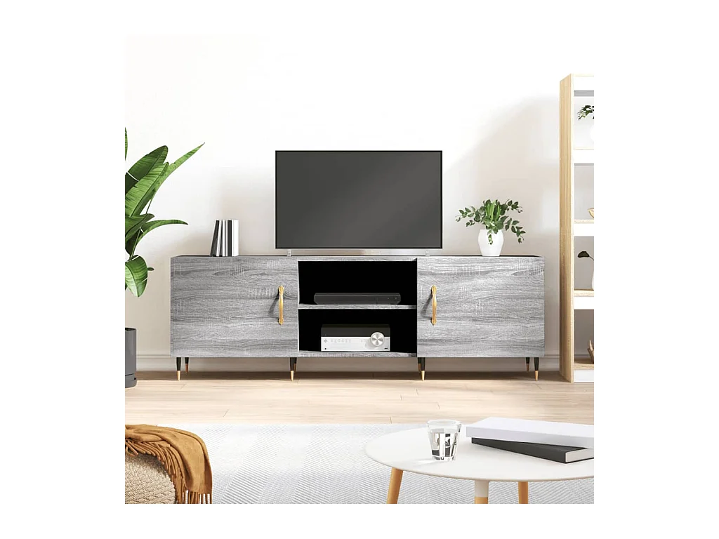Fouzia  Meuble TV sonoma gris 150x30x50 cm bois d'ingénierie